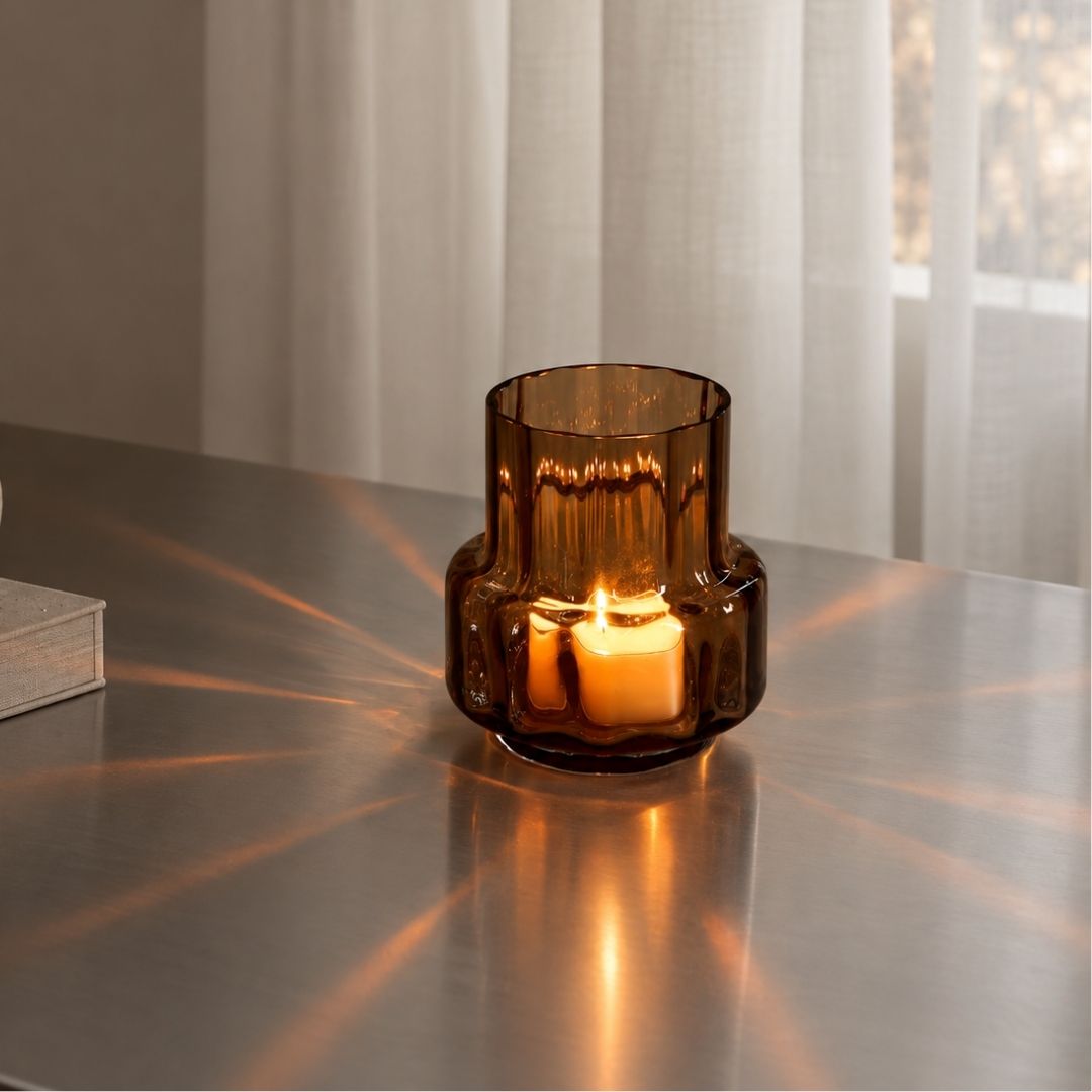 Hurricane Reflections Tealight no. 25 - Sepia brown