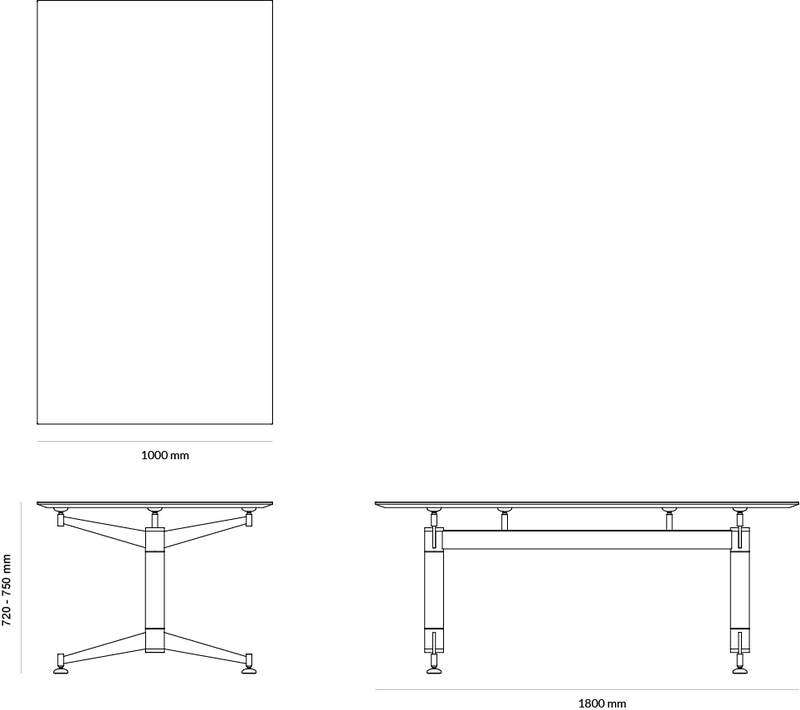 Star Table Rectangle / Linoleum – technical drawing