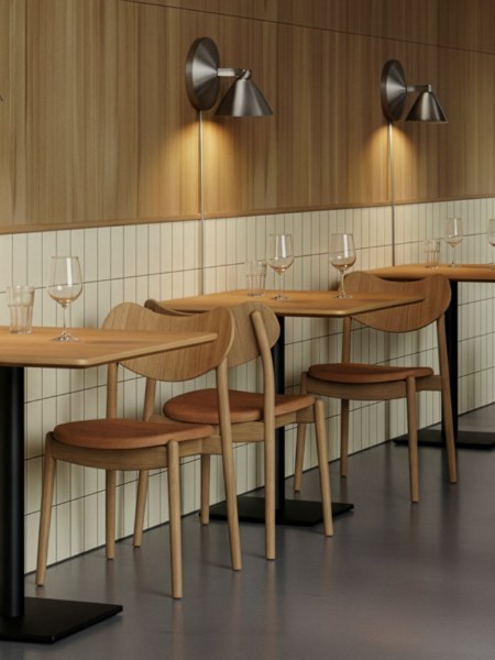 Galley Café Table passer smukt ind i både private og professionelle rum.