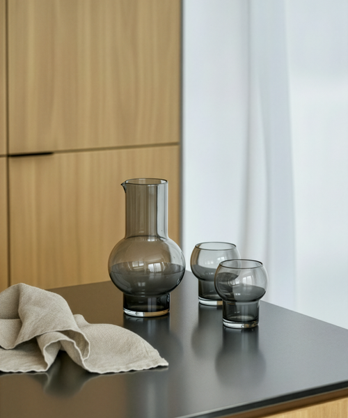 Drinking glasses and carafe