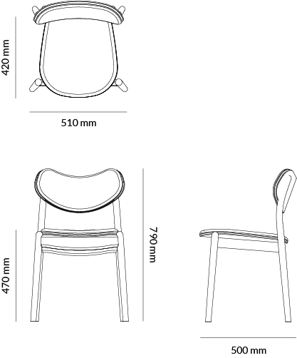 Hybrid Chair – technical drawing