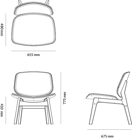 Pandora Lounge Sheepskin – technical drawing