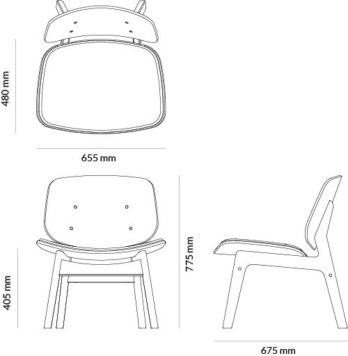 Pandora Lounge Chair – technical drawing