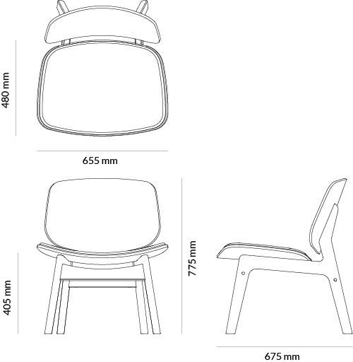 Pandora Lounge Chair – technical drawing