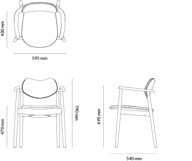Regatta Chair – technical drawing