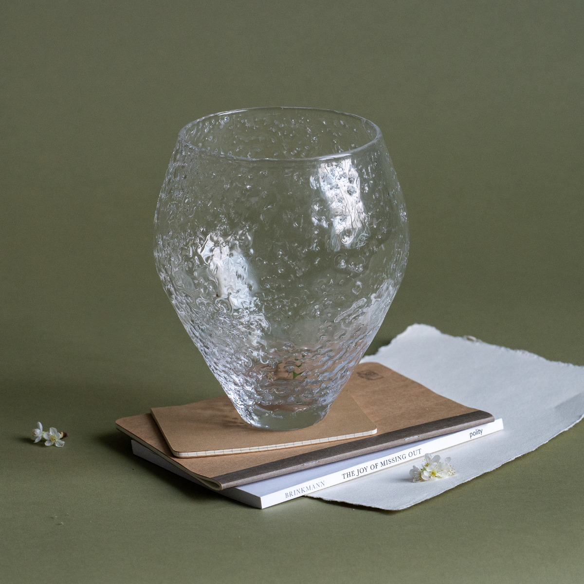 Crushed Glass Vase, Medium - Clear - Ro Collection Denmark