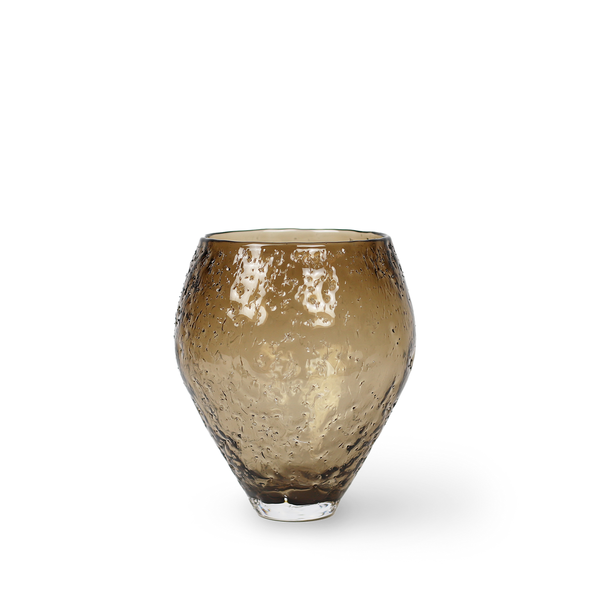 Crushed Glass Vase, Medium - Sepia brown - Ro Collection Denmark