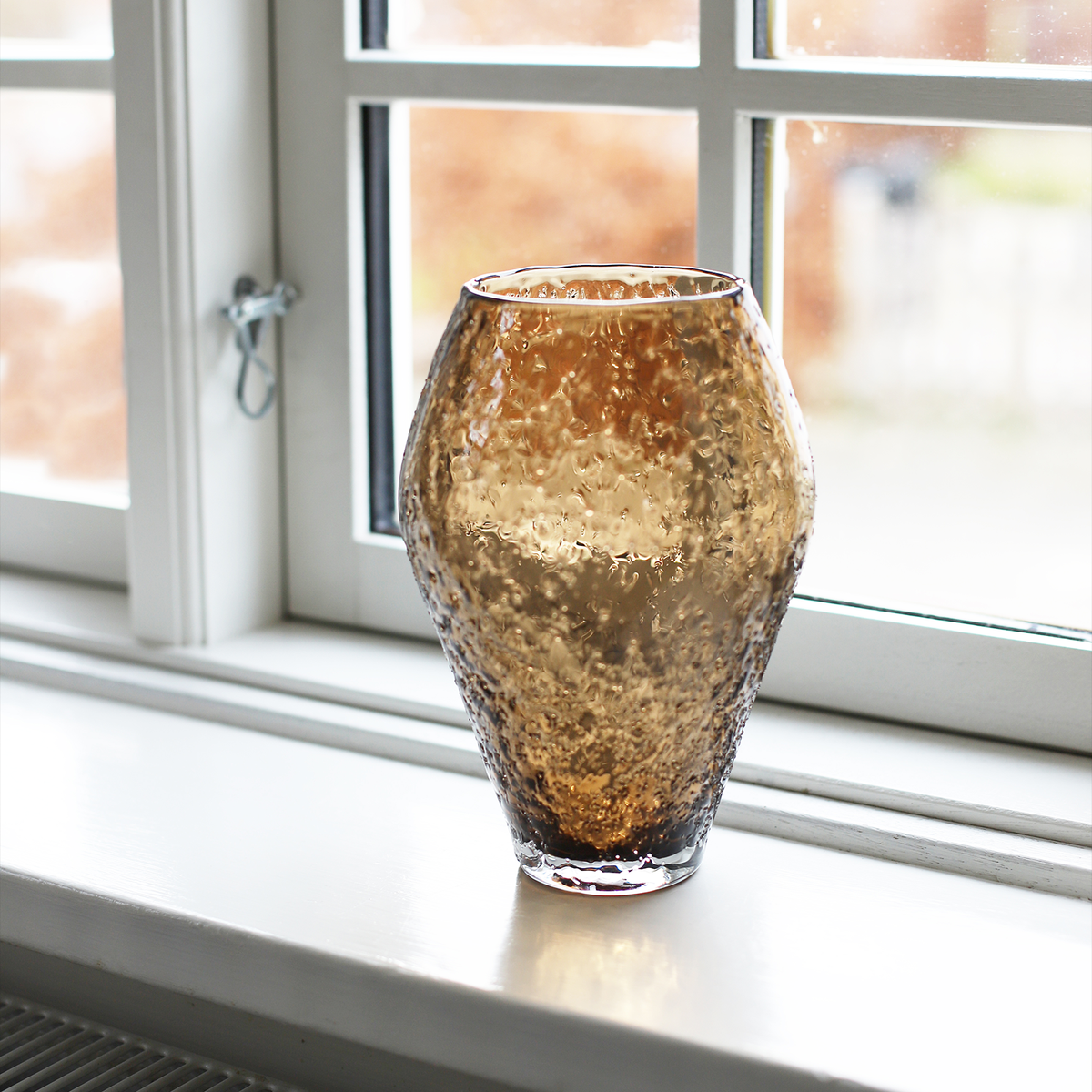 Crushed Glass Vase, Small - Sepia brown - Ro Collection Denmark