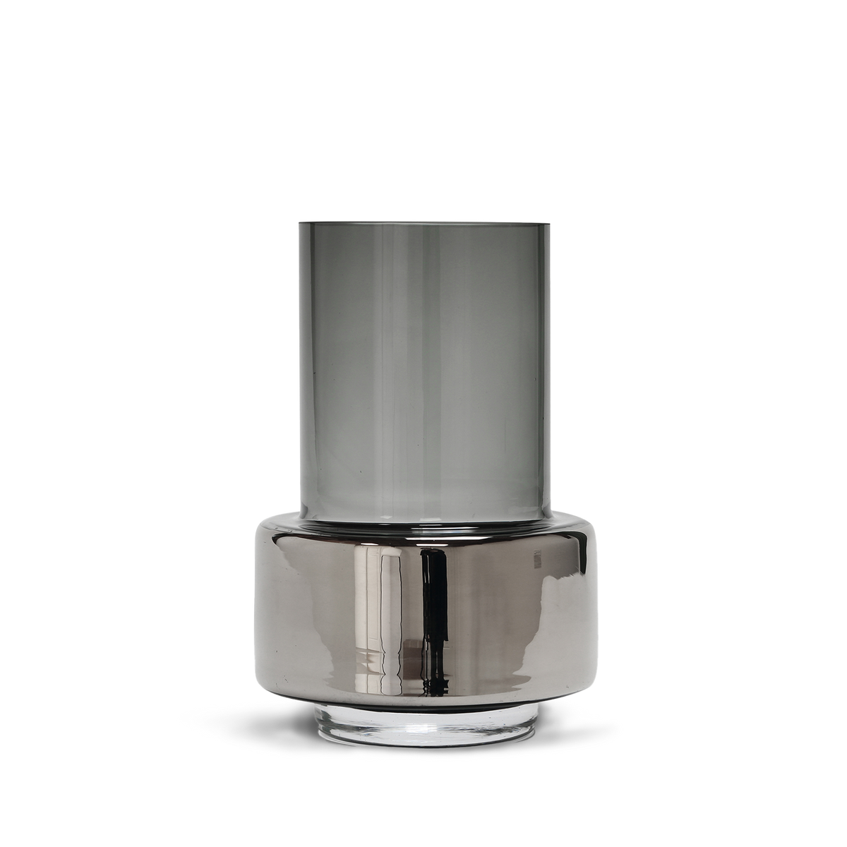 Hurricane no. 26 - Smoked grey & platinum, vase og lysestage - Ro Collection Denmark