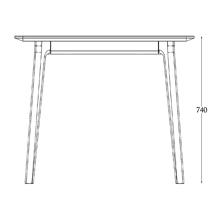 Salon Extension Table – technical drawing