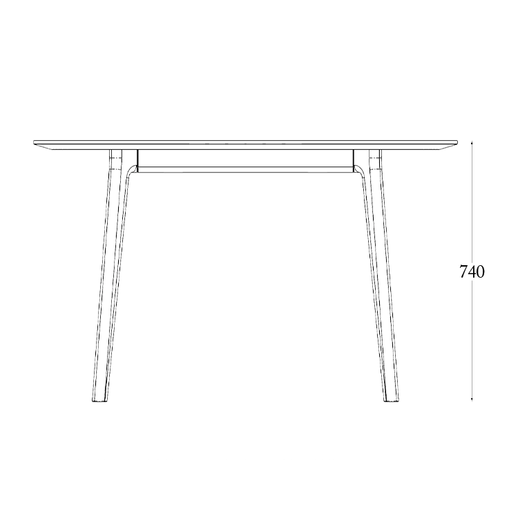 Salon Round Extension Table – technical drawing