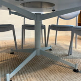 Star Table Light Cyan + 7 x Hybrid Dining Chair, Light Blue (Preloved)