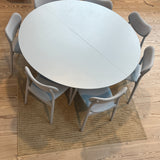 Star Table Light Cyan + 7 x Hybrid Dining Chair, Light Blue (Preloved)