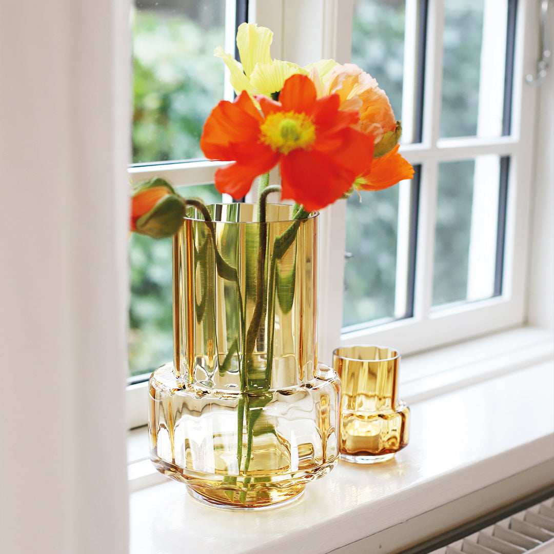 Hurricane Reflections no. 26 - Amber, vase og lysestage - Ro Collection Denmark