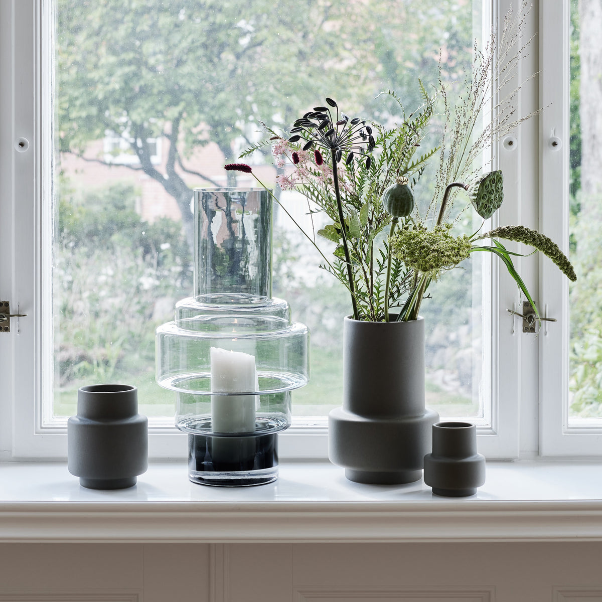 Hurricane Ceramic, Medium - Dark stone, vase - Ro Collection Denmark